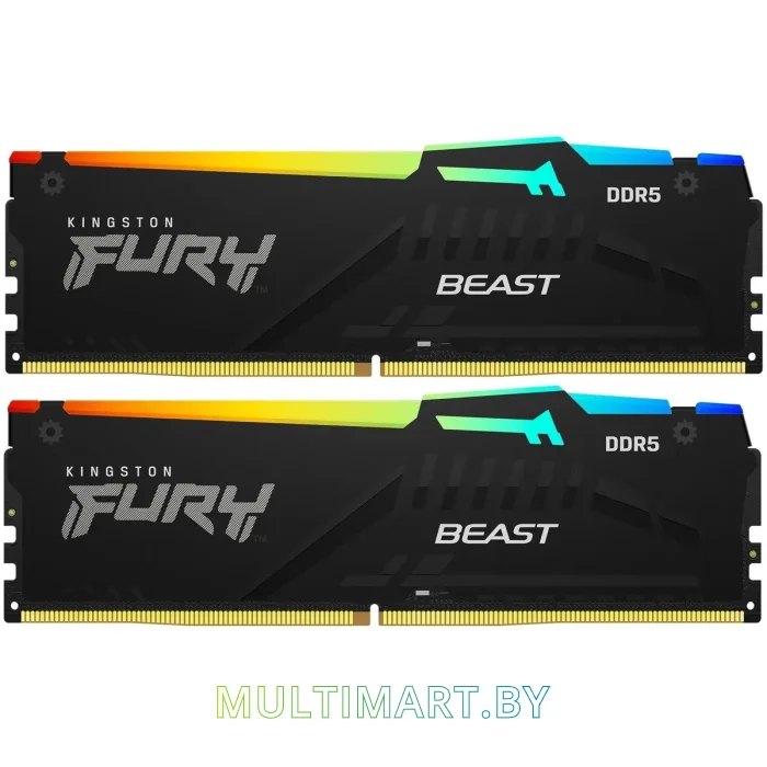 Оперативная память Kingston FURY Beast RGB 2x32GB DDR5 PC5-44800 (KF556C36BBEAK2-64)